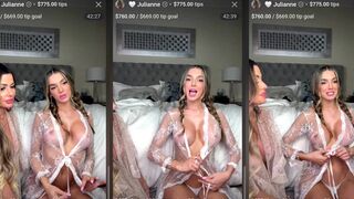 Juliannee Shows Nude Nipples in Seethrough Live Stream Video